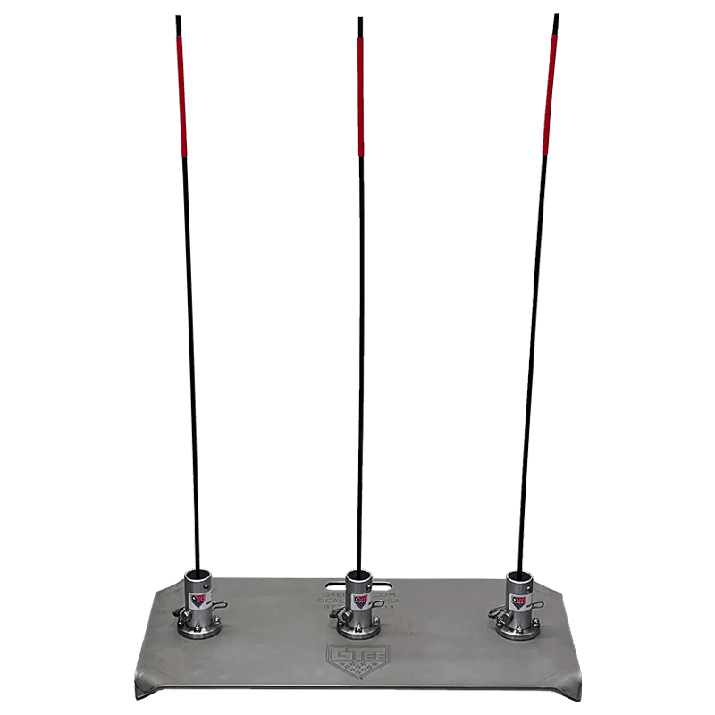 The G Tee Pitch Break Rod photographed on a black background.
