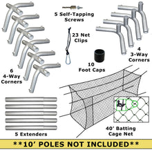 40x12x10 #24 Batting Cage Net and Frame Corners