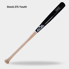 CamWood 271 Youth wood bat with a black barrel and natural handle on a light gray background