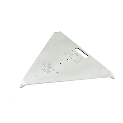 The underside of the G Tee Pro Quad Base base, engraved with the G Tee contact details.