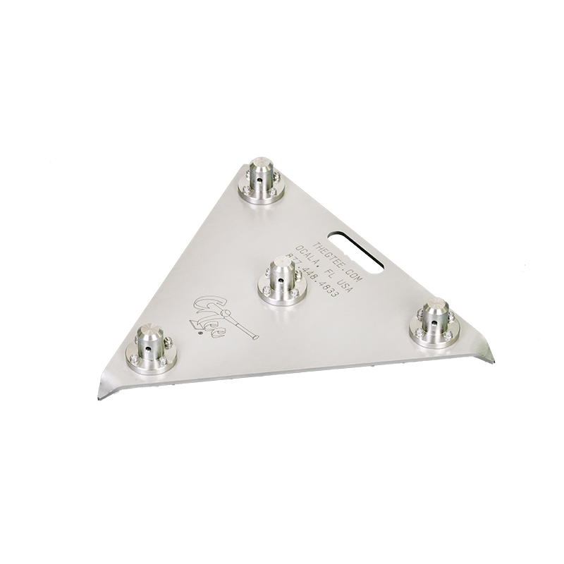 The G Tee Pro Quad Base photographed on a black background.