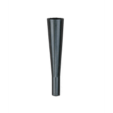 A single black flexible rubber G Tee cup standing upright on a black background.