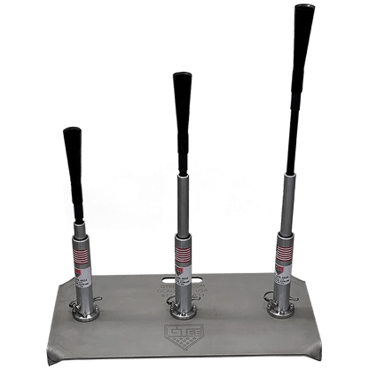 The G Tee 3 Pro Batting Tee photographed on a black background.