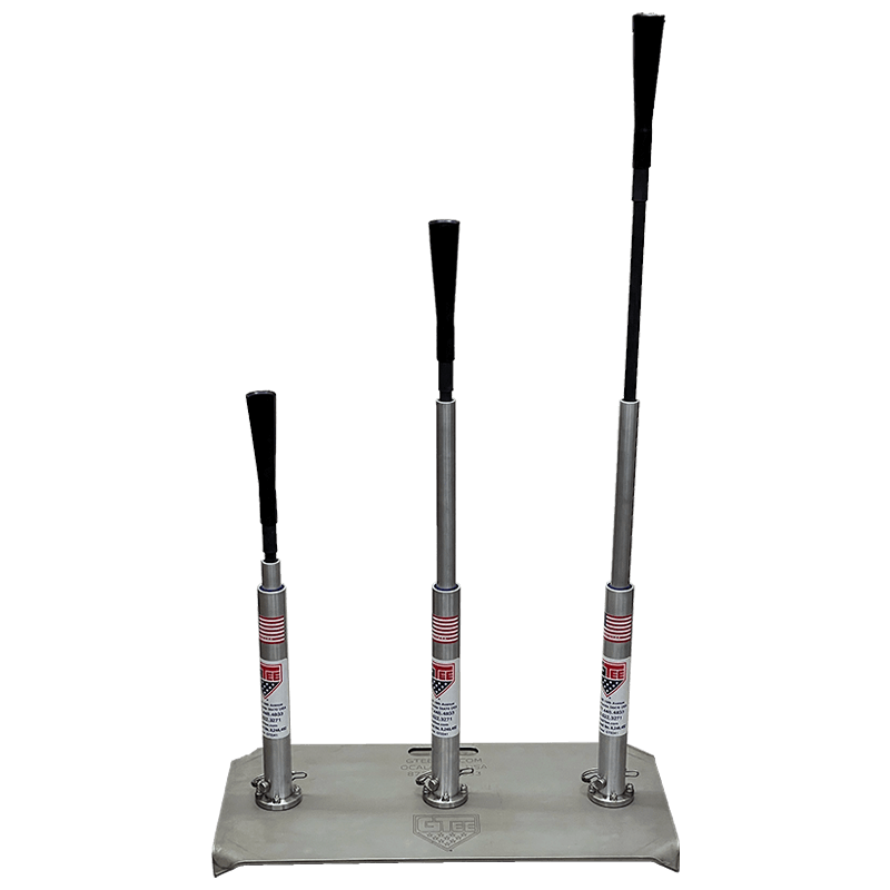 The G Tee 3 Pro Batting Tee photographed on a black background.