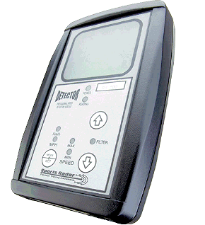 A DT100 radar unit photographed straight on against a plain background.