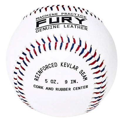 Fury Leather Pitching Machine Baseballs - Dozen