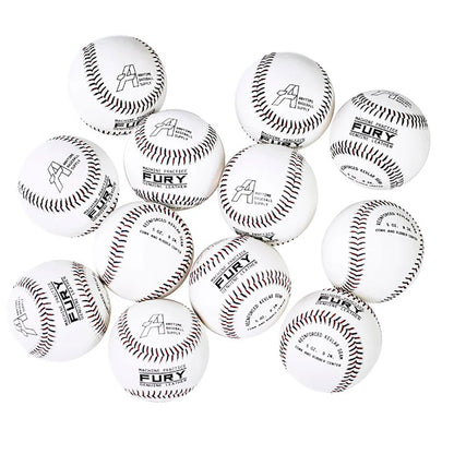 Fury Leather Pitching Machine Baseballs - Dozen