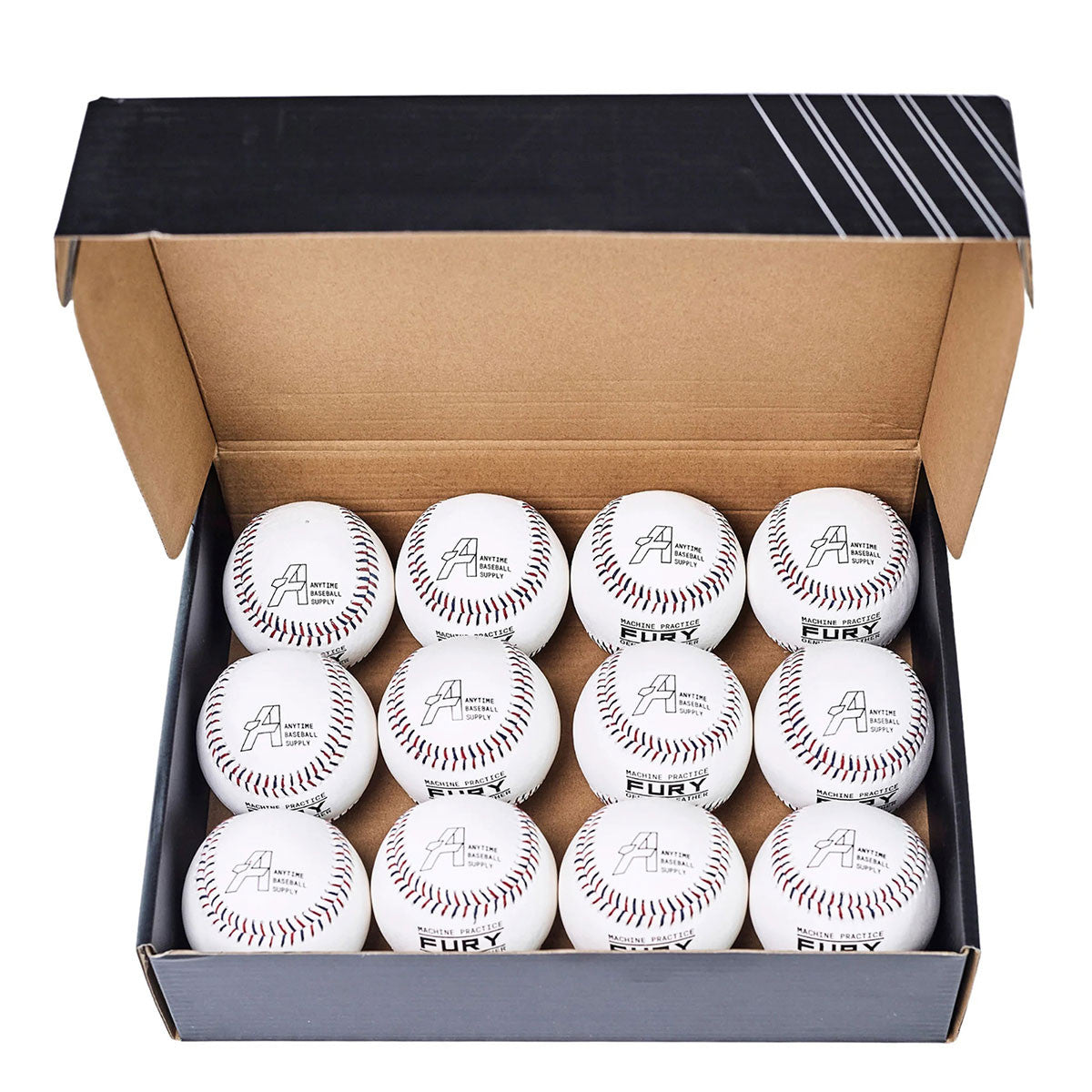 Fury Leather Pitching Machine Baseballs - Dozen