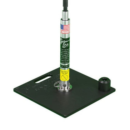 The Classic base from above, with the upright socket in the centre and the weight post beside it.