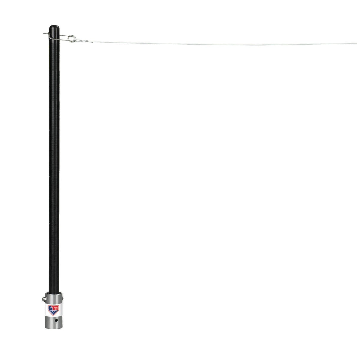 One pitching stick upright with a string running from the top of the pole.