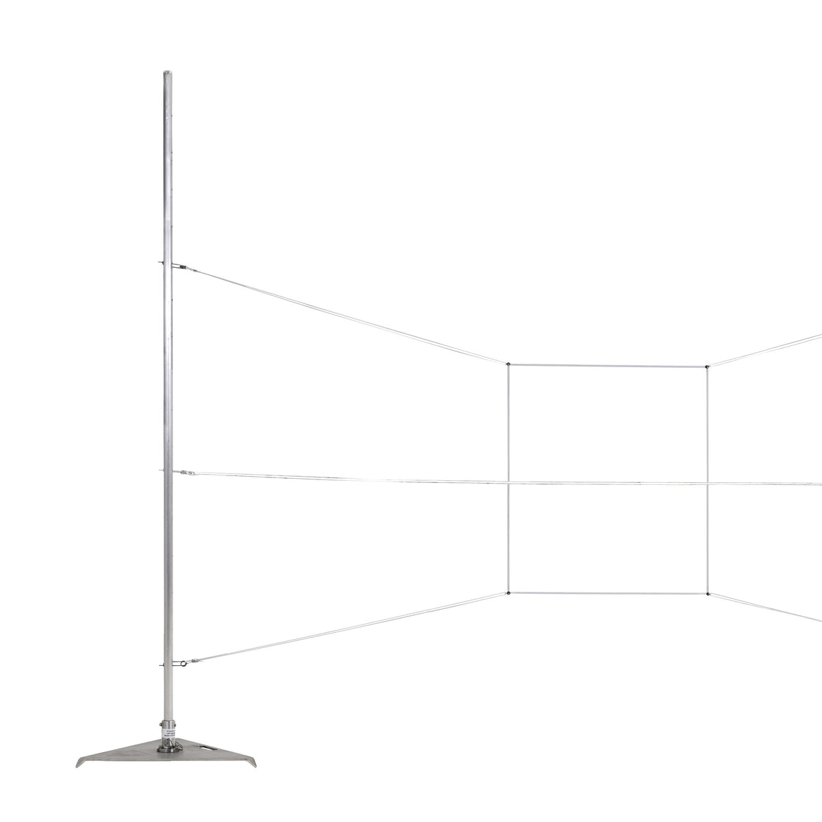 Two pitching sticks strung together to outline a target area, seen wide.
