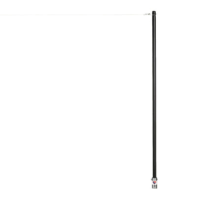 A single black pitching stick standing on its stainless steel base.