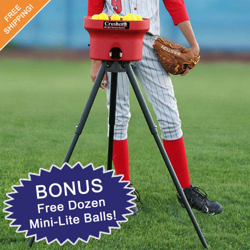 Heater Crusher Curve Mini Lite-Ball Pitching Machine - Throws