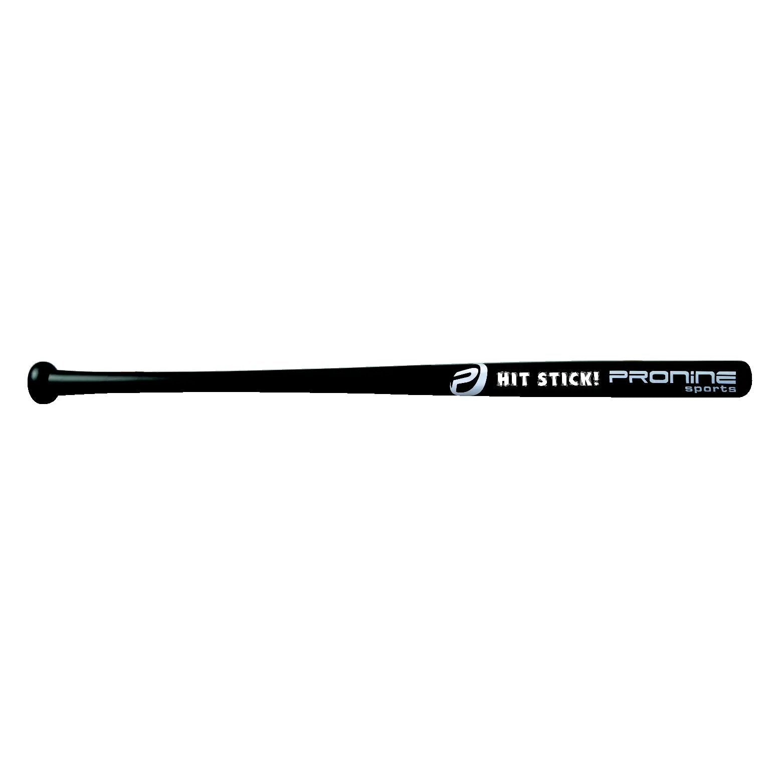 A black ProNine Hit Stick HEC training bat with a thin barrel