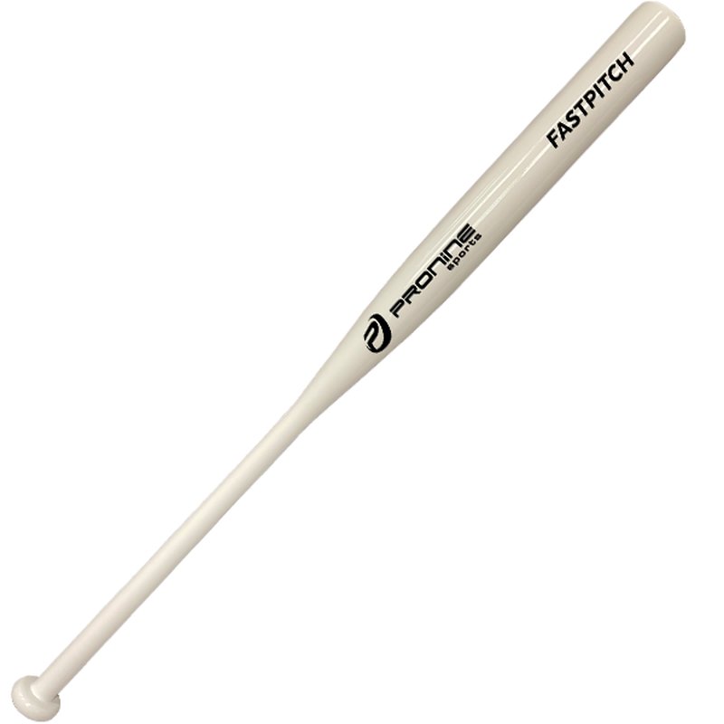 A white ProNine fastpitch weighted training bat