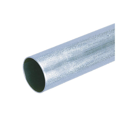 Close-up of a section of galvanized steel pipe used in JUGS batting cage frames, photographed on a white background.