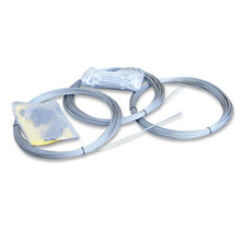 The JUGS Indoor Installation Kit with coiled aircraft cables, snap rings and hardware, photographed on a white background.
