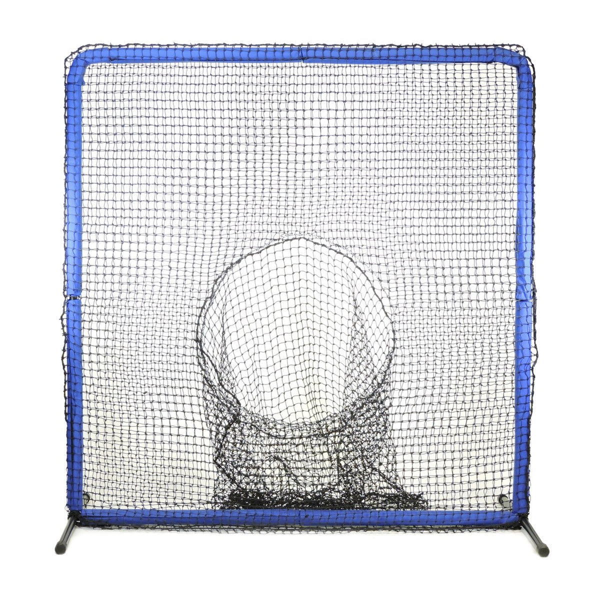 The JUGS Protector Blue Series Square Screen with Sock-Net and blue-padded frame, photographed on a white background.