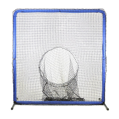 The JUGS Protector Blue Series Square Screen with Sock-Net and blue-padded frame, photographed on a white background.