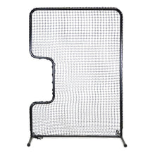 The black JUGS Standard C-Shaped Softball Screen, photographed on a white background.