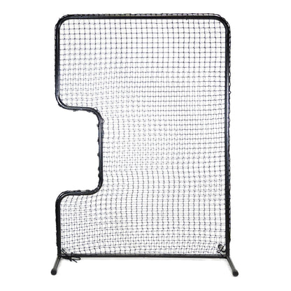 The black JUGS Standard C-Shaped Softball Screen, photographed on a white background.