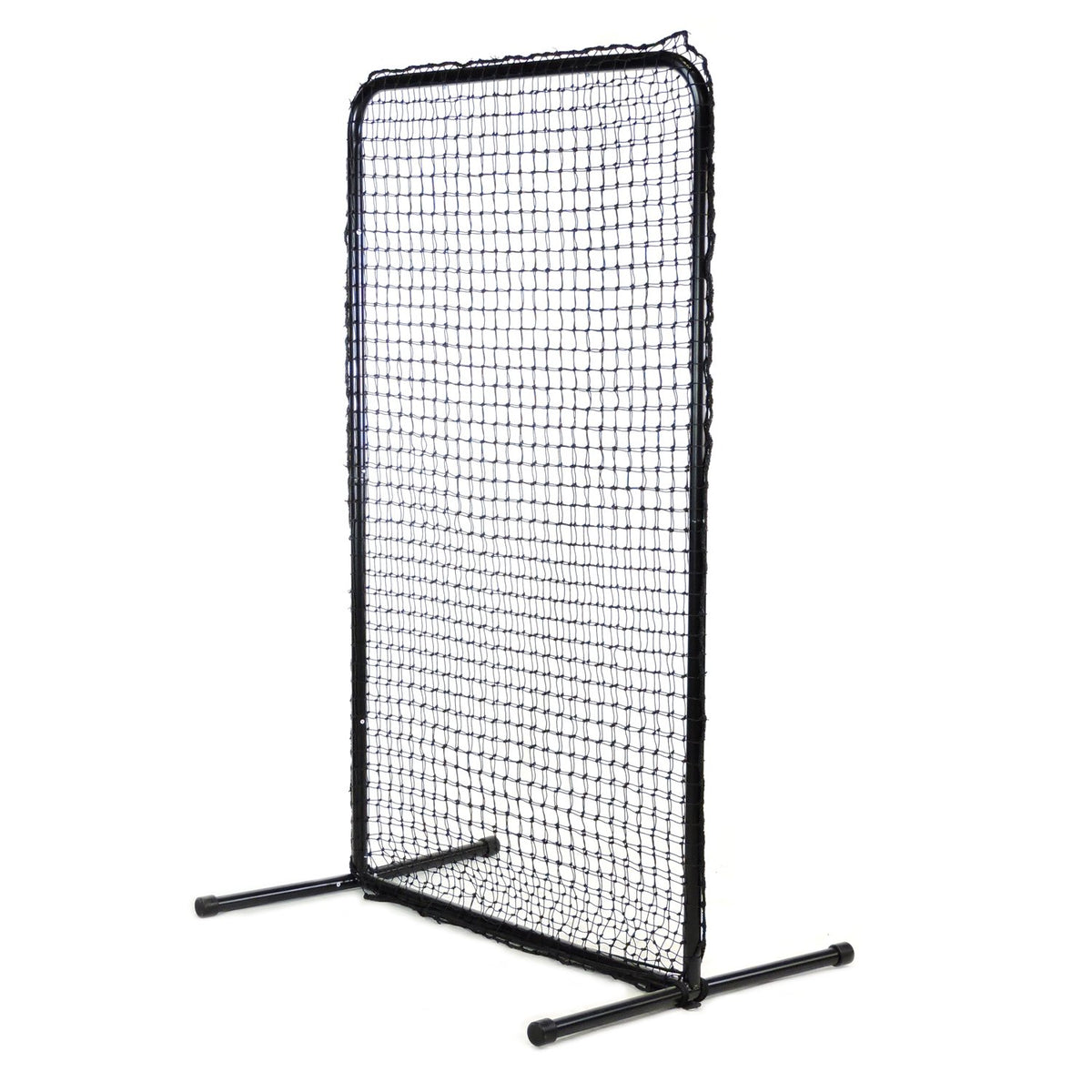 Side view of the JUGS Standard Lite-Flite and Slowpitch Screen showing its base legs, photographed on a white background.