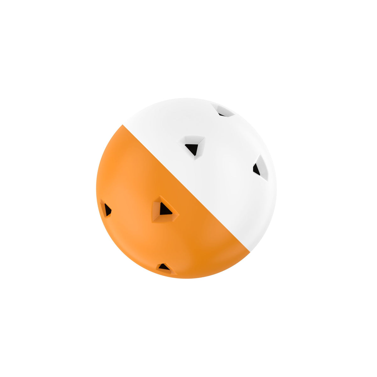 One orange and white perforated mini training ball.