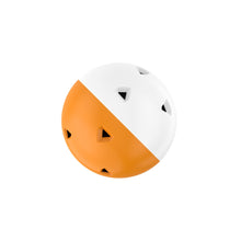 One orange and white perforated mini training ball.