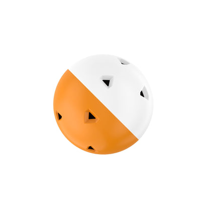 One orange and white perforated mini training ball.