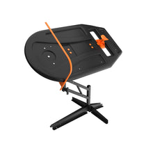 The Swing Path Trainer V4 with guide board, guide bar, and folding stand.