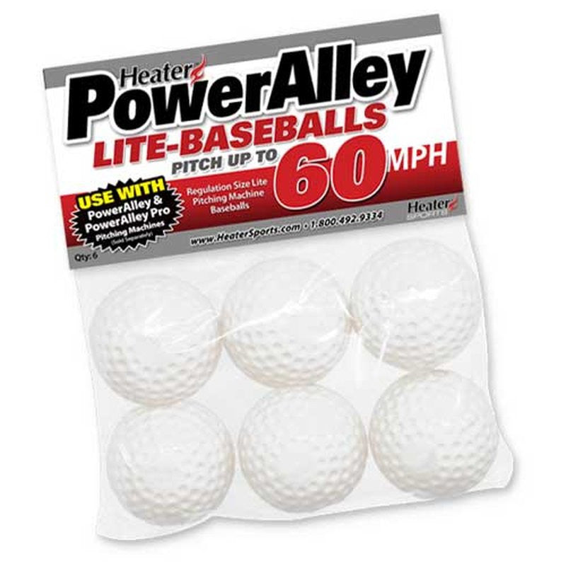 Heater Sports PowerAlley 60 MPH White Lite Baseballs 1 Dozen High Speed ...