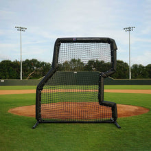 Pro 6.5x7 Combo Screen on a baseball diamond in front of the pitcher's mound