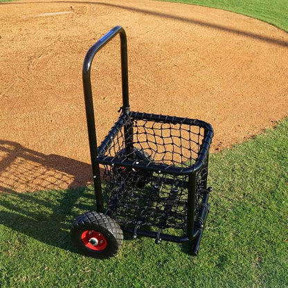 low ball cart on the ground on a baseball field