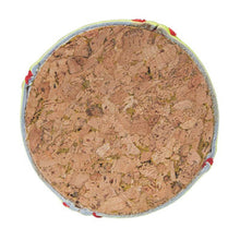 Cross-section of a softball showing its virgin cork center
