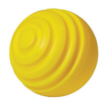 A yellow ProNine CTB spiral curve training baseball