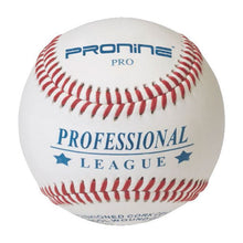 A white ProNine PRO baseball with red stitching and the Official League stamp