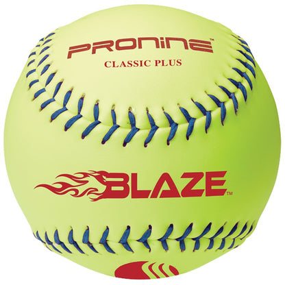 An optic yellow ProNine Classic Plus slowpitch softball with the USSSA stamp