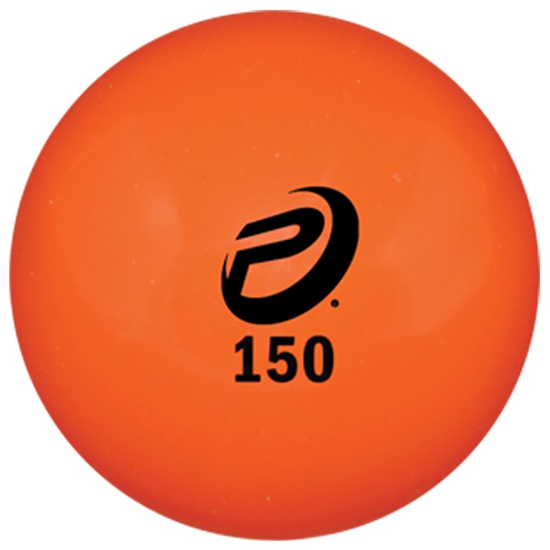 An orange ProNine weighted mini sand ball marked 150