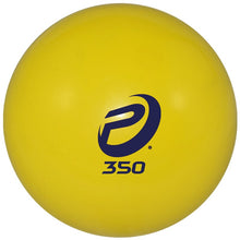 A yellow ProNine 12 oz weighted sand ball marked 350
