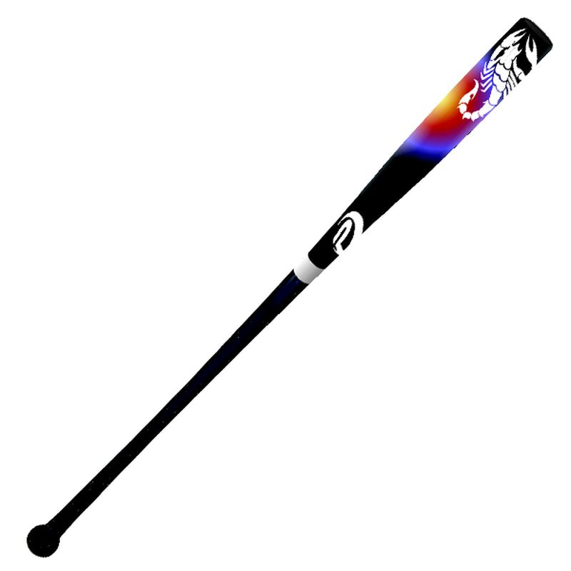 A ProNine composite fungo bat in the Scorpion design