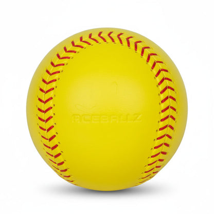 TruFlight AceBallz softball close up with seams