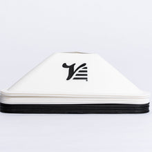 Valle triangular agility cones, six black and six white
