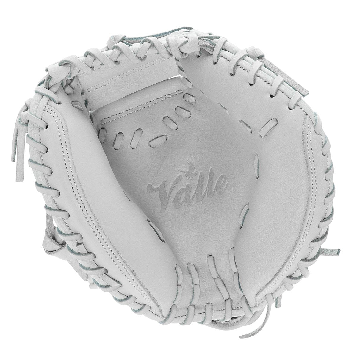 Valle Eagle 27S catcher's training mitt, open pocket facing the camera