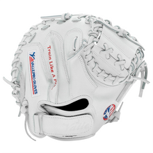 Valle Eagle 27WT weighted 27 inch catchers training mitt in white leather, back view