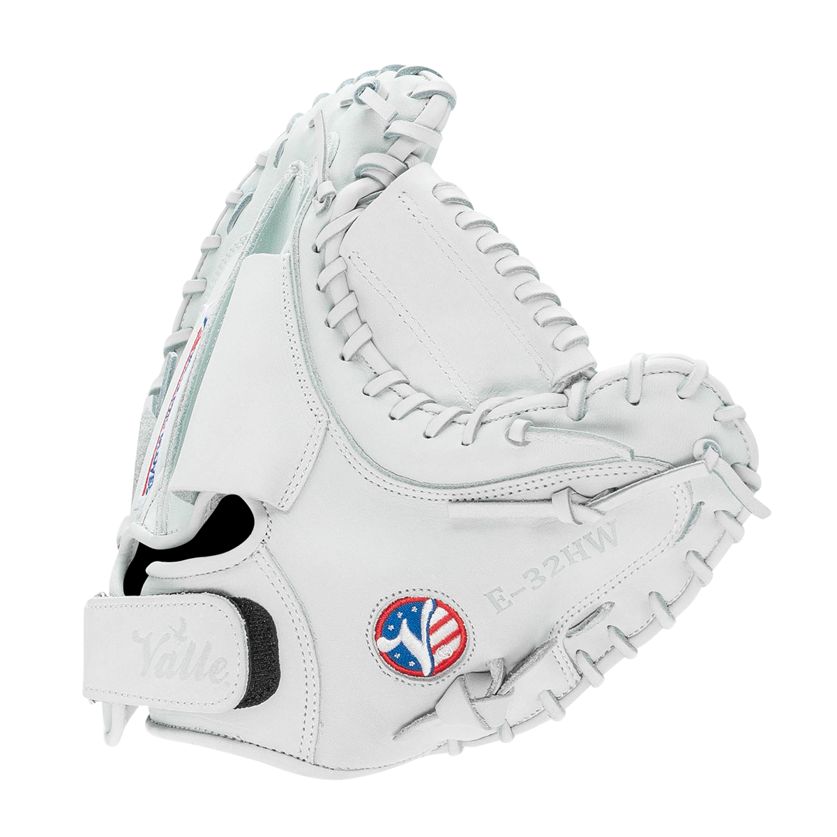 Valle Eagle 32HW 32 inch catchers training mitt with a half web, thumb side view