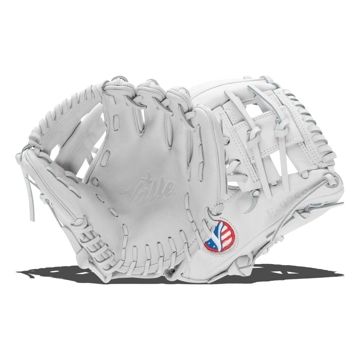 Valle Eagle 975S infield training glove, palm and back sides shown together
