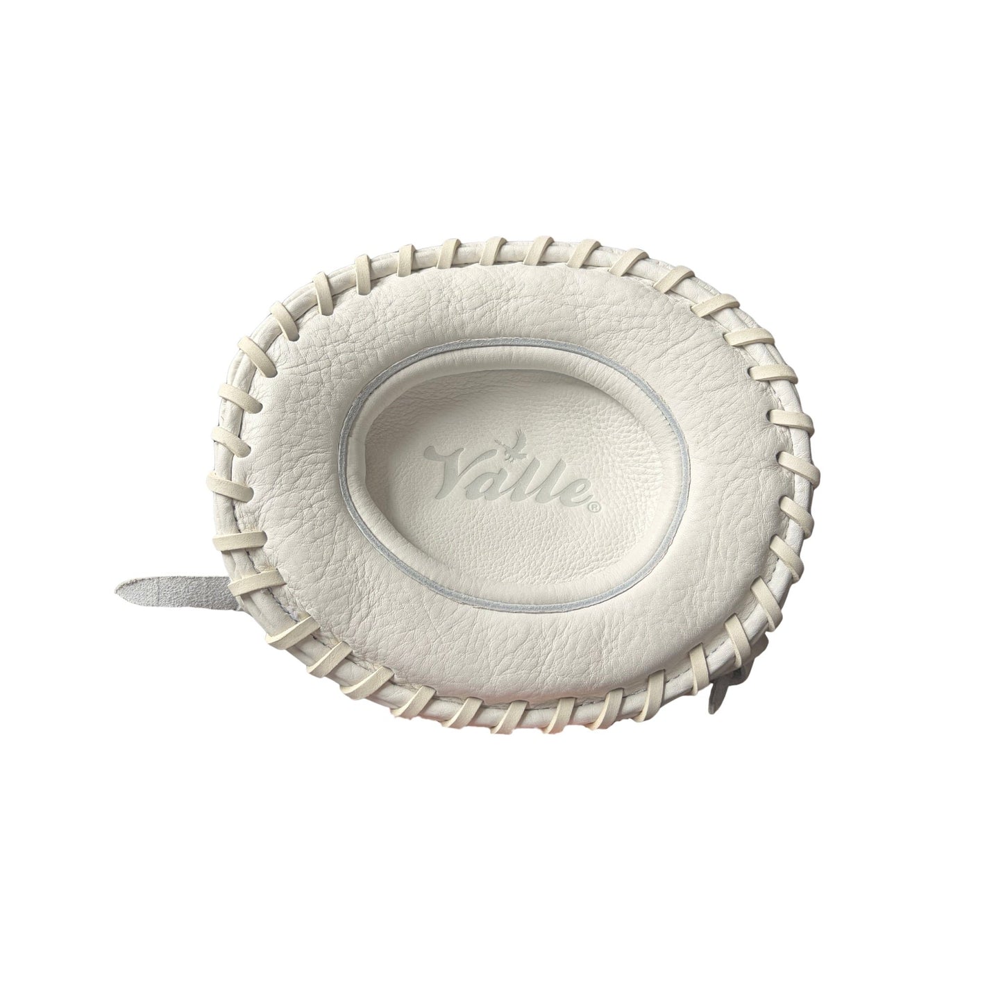 Valle Eagle Halo pancake training glove, the contoured catch face with the Valle logo