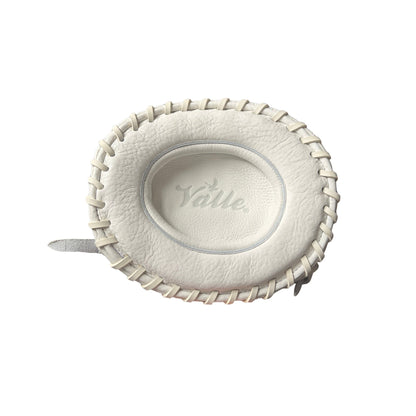 Valle Eagle Halo pancake training glove, the contoured catch face with the Valle logo