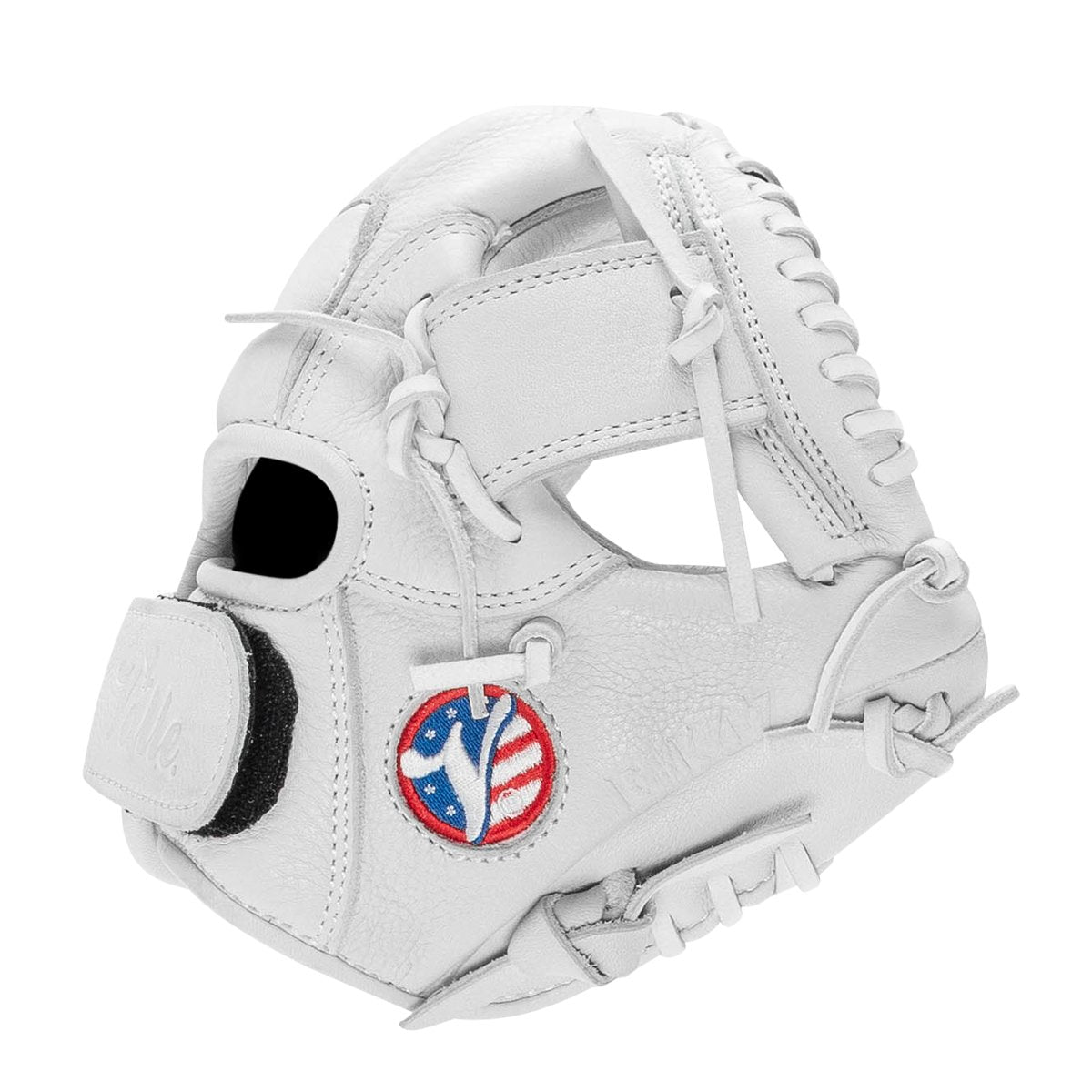 Valle Eagle K47 infield training glove, seen from the thumb side with the Valle patch