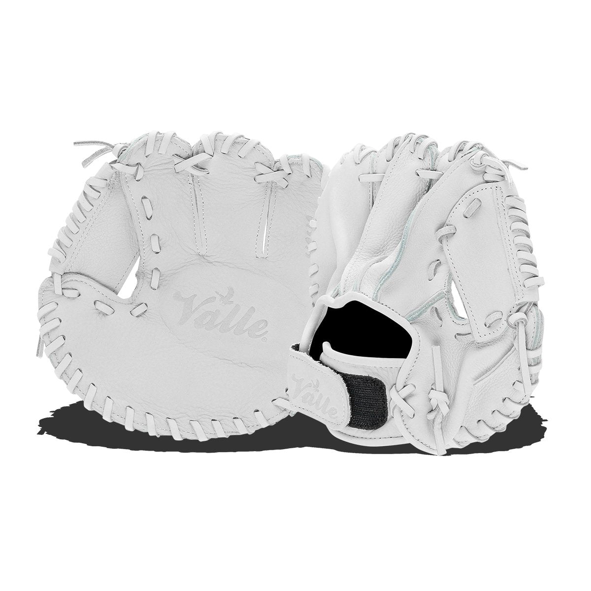 Valle Eagle KK four-finger training glove, palm and back sides shown together